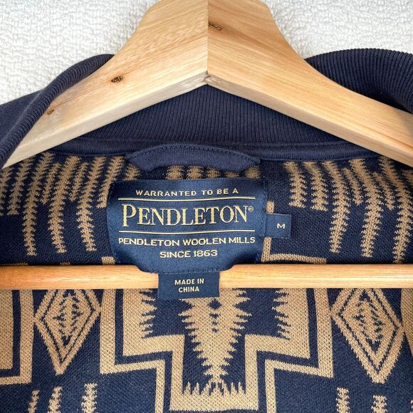 Pendleton Navy Blue Lightweight Jacket with Tan Pattern - Picture 5 of 8